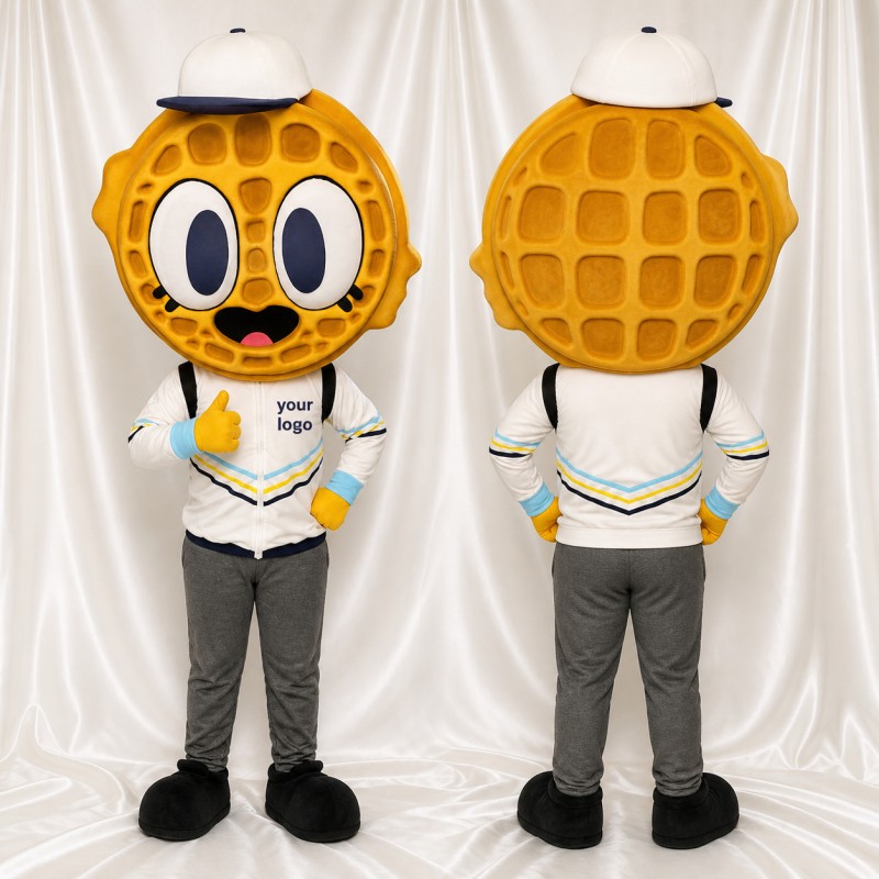Waffle Athlete Mascot Costume Full Body for Adults Sports Events