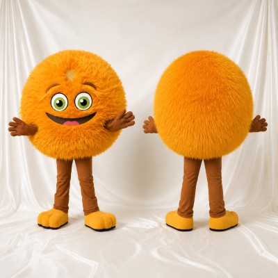 Fuzzy Ball Mascot Costume Full Body for Adults Trade Shows