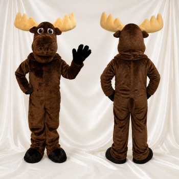 Cartoon Facial Moose Mascot Costume Full Body for Adults School Events