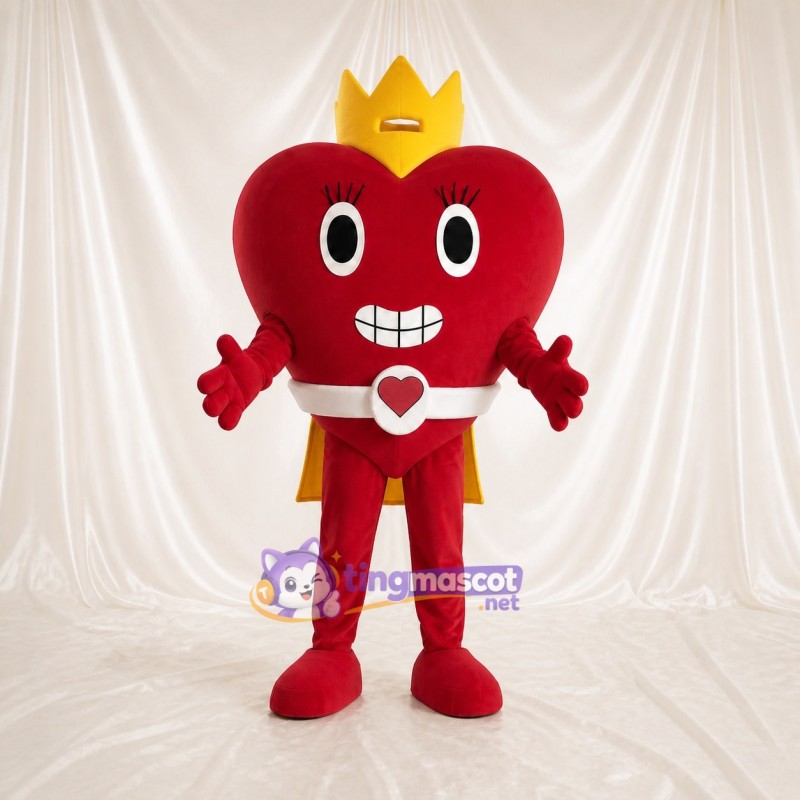 Heart Queen Mascot Costume Full Body for Adults School Events