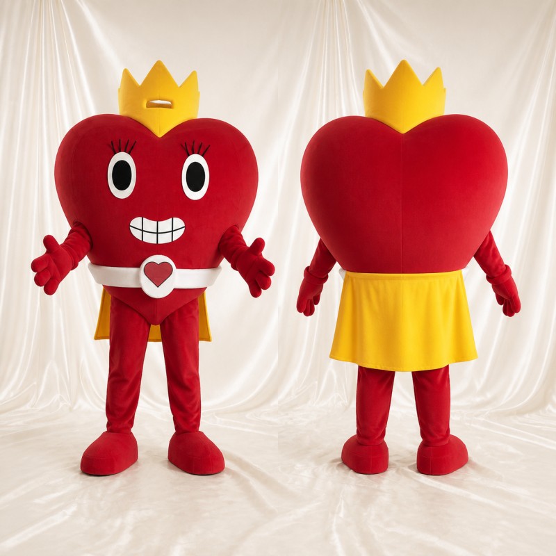 Heart Queen Mascot Costume Full Body for Adults School Events