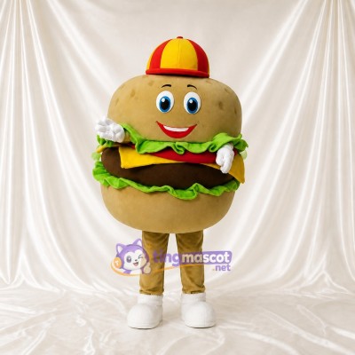 Hamburger Mascot Costume Full Body for Adults Trade Shows