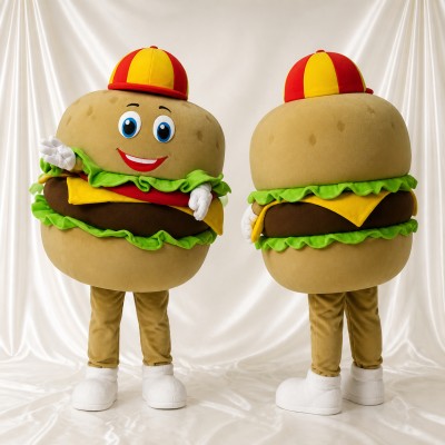 Hamburger Mascot Costume Full Body for Adults Trade Shows