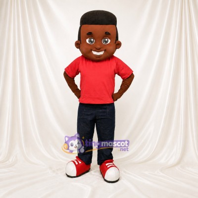 Brown Boy Character Mascot Costume Full Body for Adults School Events
