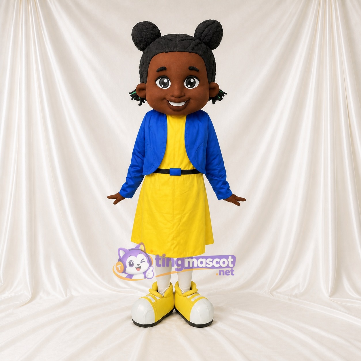 Cartoon Facial Girl Character Mascot Costume Full Body for Adults School Events Cartoon Facial Girl Character Mascot Costume Full Body for Adults School Events