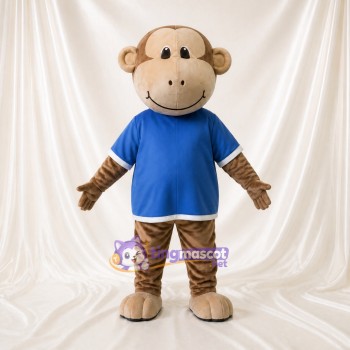 Beige Monkey Mascot Costume Full Body for Adults School Events
