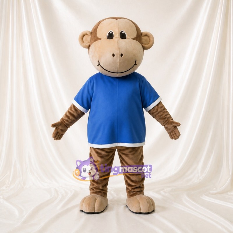 Beige Monkey Mascot Costume Full Body for Adults School Events