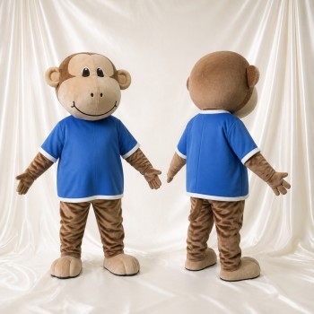 Beige Monkey Mascot Costume Full Body for Adults School Events