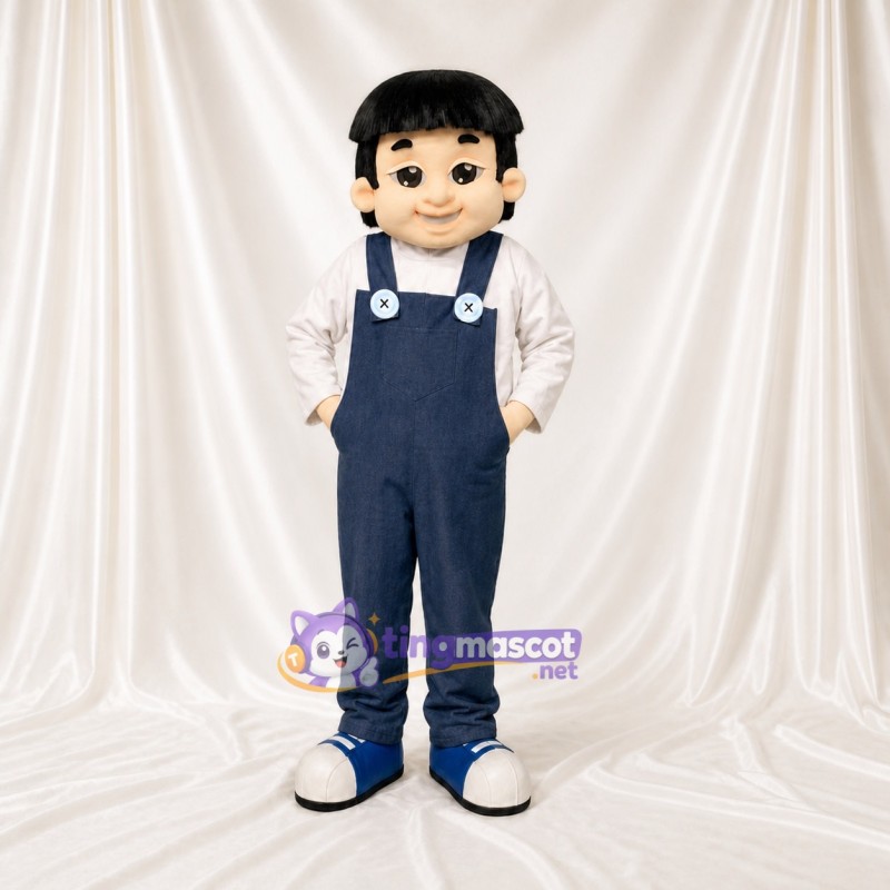 Beige Boy Character Mascot Costume Full Body for Adults School Events