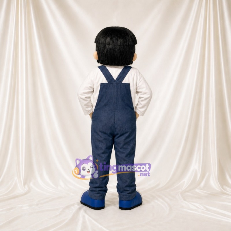 Beige Boy Character Mascot Costume Full Body for Adults School Events