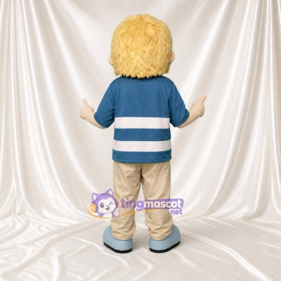 Blond Boy Character Mascot Costume Full Body for Adults School Events