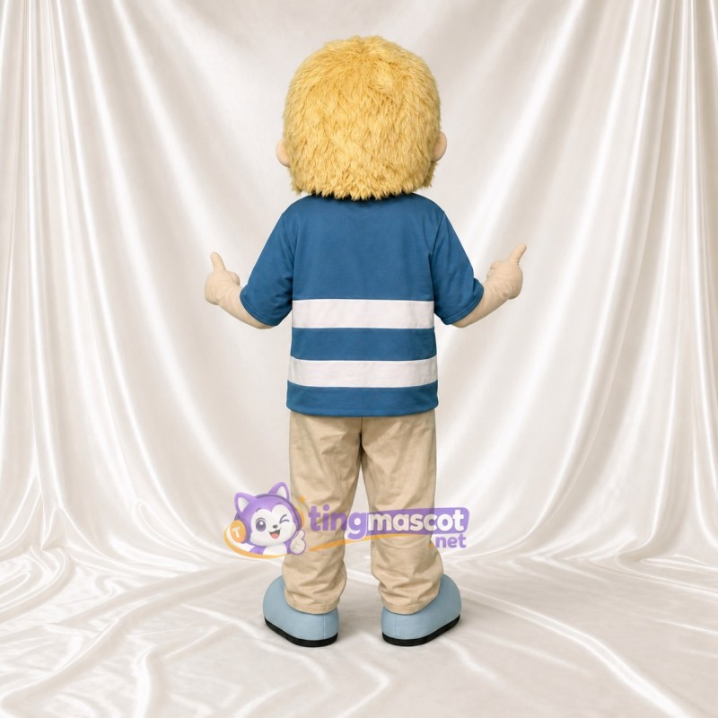 Blond Boy Character Mascot Costume Full Body for Adults School Events