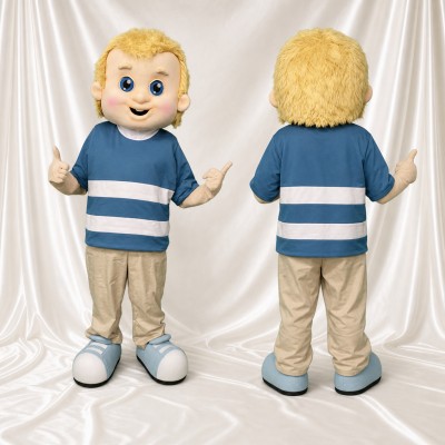 Blond Boy Character Mascot Costume Full Body for Adults School Events