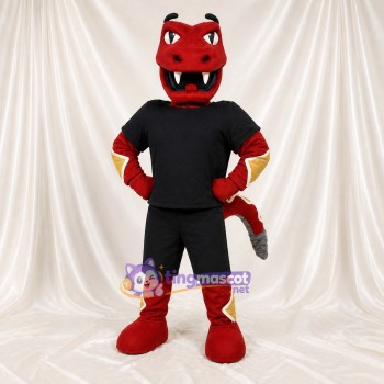 Costume de mascotte crotale rouge athlète intégral pour adultes – événements sportifs