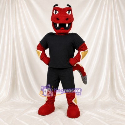 Costume de mascotte crotale rouge athlète intégral pour adultes – événements sportifs