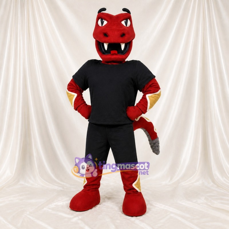 Costume de mascotte crotale rouge athlète intégral pour adultes – événements sportifs