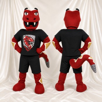 Costume de mascotte crotale rouge athlète intégral pour adultes – événements sportifs