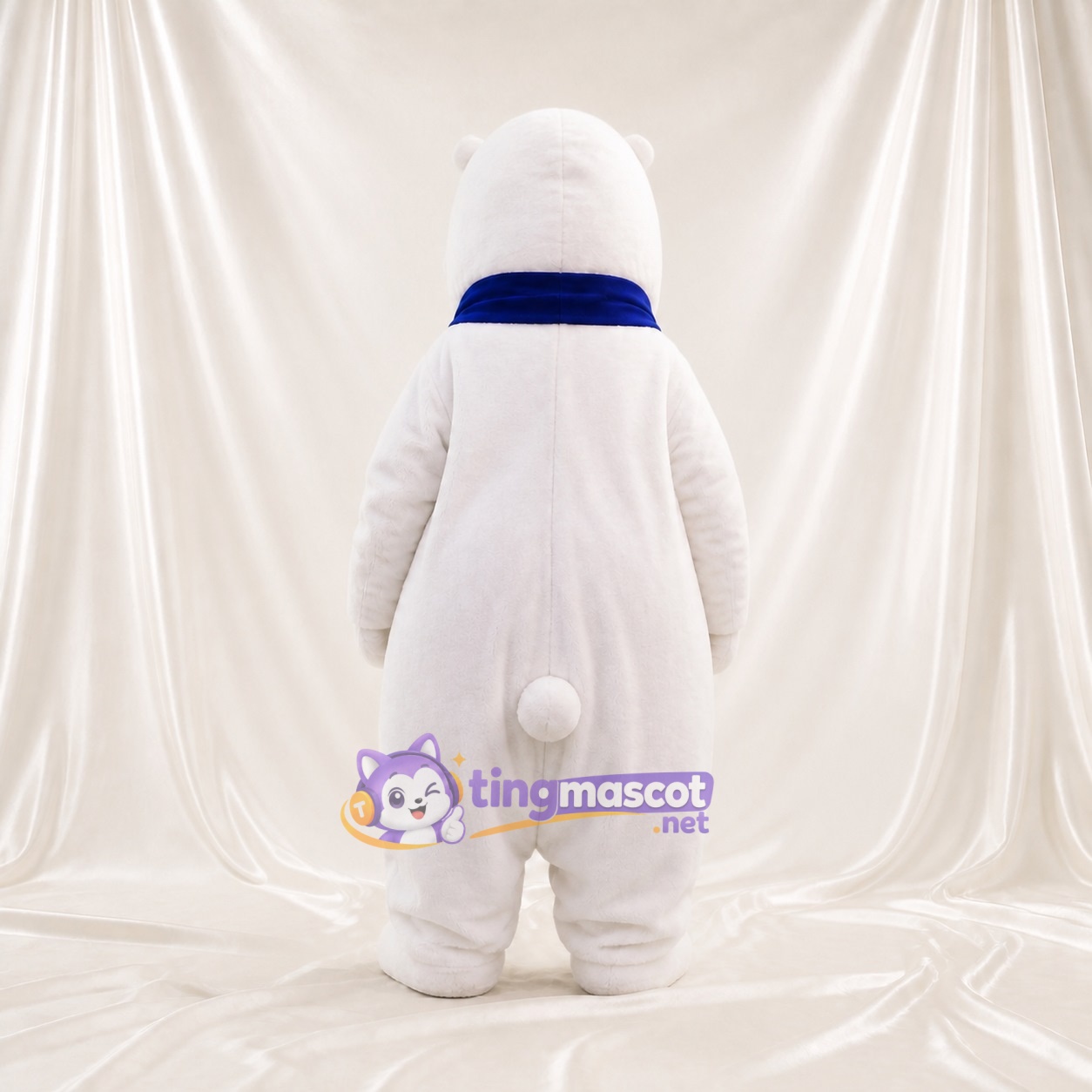 Ours polaire blanc au visage de dessin animé Costume de mascotte intégral pour adultes Écoles Ours polaire blanc au visage de dessin animé Costume de mascotte intégral pour adultes Écoles