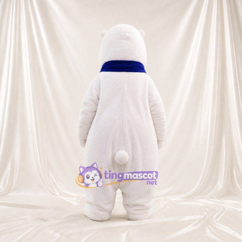 White Cartoon Facial Polar Bear Mascot Costume Full Body for Adults Schools