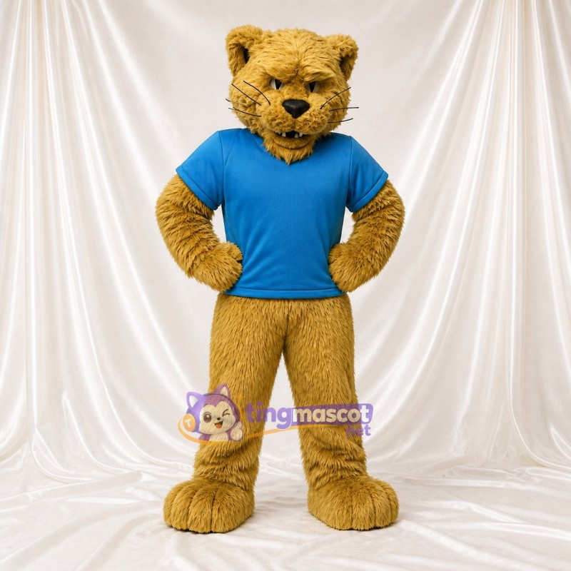 Athlète Cougar Costume de mascotte intégral pour adultes Événements sportifs