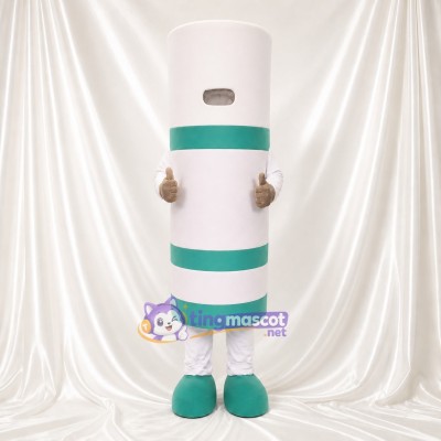 Striped Cylinder Mascot Costume Full Body for Adults Trade Shows