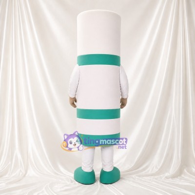 Striped Cylinder Mascot Costume Full Body for Adults Trade Shows
