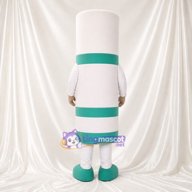 Striped Cylinder Mascot Costume Full Body for Adults Trade Shows