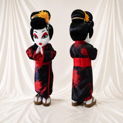 Traditional Doll Mascot Costume Full Body for Adults School Events