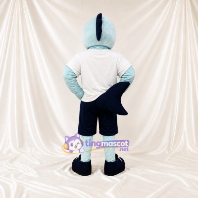 Light Blue Shark Athlete Mascot Costume Full Body for Adults Sports Events