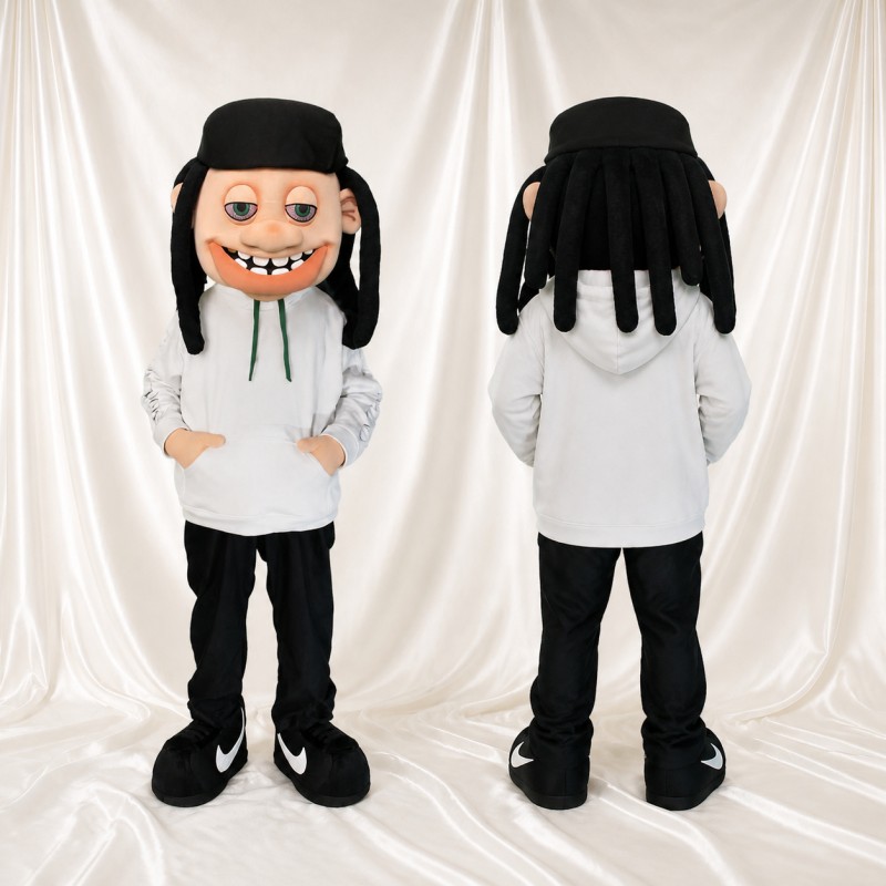 Hoodie Boy Mascot Costume Full Body for Adults School Events