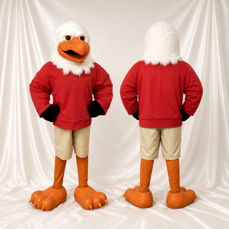White Eagle Athlete Mascot Costume Full Body for Adults Sports Events