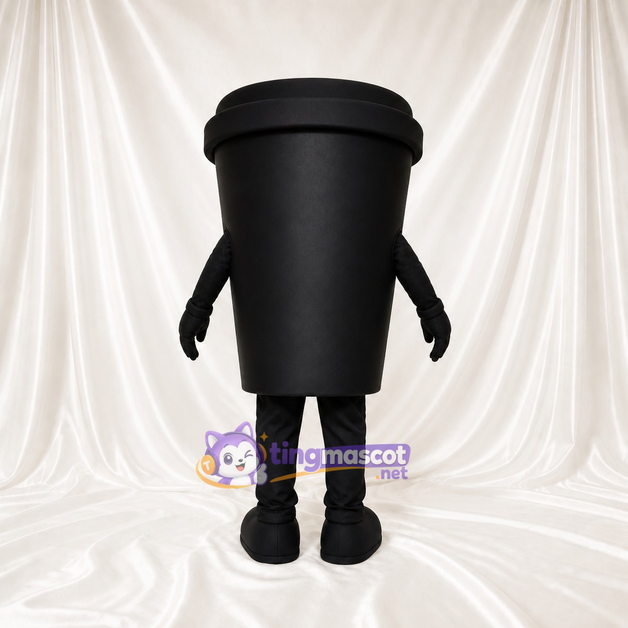 Schwarzer Kaffeebecher Maskottchenkostüm Ganzkörper für Erwachsene Messen Schwarzer Kaffeebecher Maskottchenkostüm Ganzkörper für Erwachsene Messen