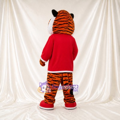 Tigre athlète en tenue de sport Costume de mascotte intégral pour adultes Événements sportifs