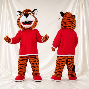 Tigre athlète en tenue de sport Costume de mascotte intégral pour adultes Événements sportifs