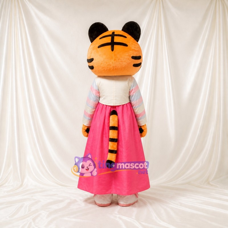 Tiger Girl Mascot Costume Full Body for Adults School Events