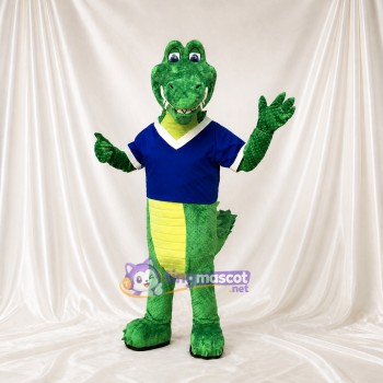 Green Crocodile Mascot Costume Full Body for Adults School Events