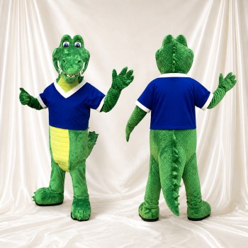 Green Crocodile Mascot Costume Full Body for Adults School Events