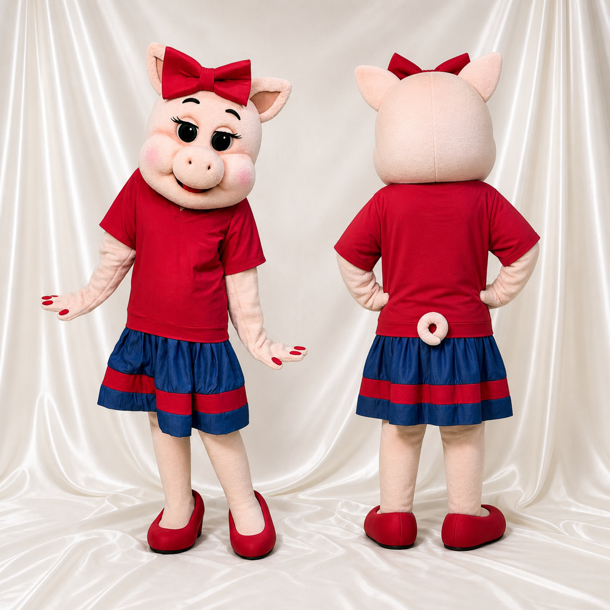 Cochon Fille Costume de mascotte intégral pour adultes Événements scolaires Cochon Fille Costume de mascotte intégral pour adultes Événements scolaires
