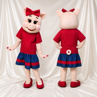 Pig Girl Mascot Costume Full Body for Adults School Events