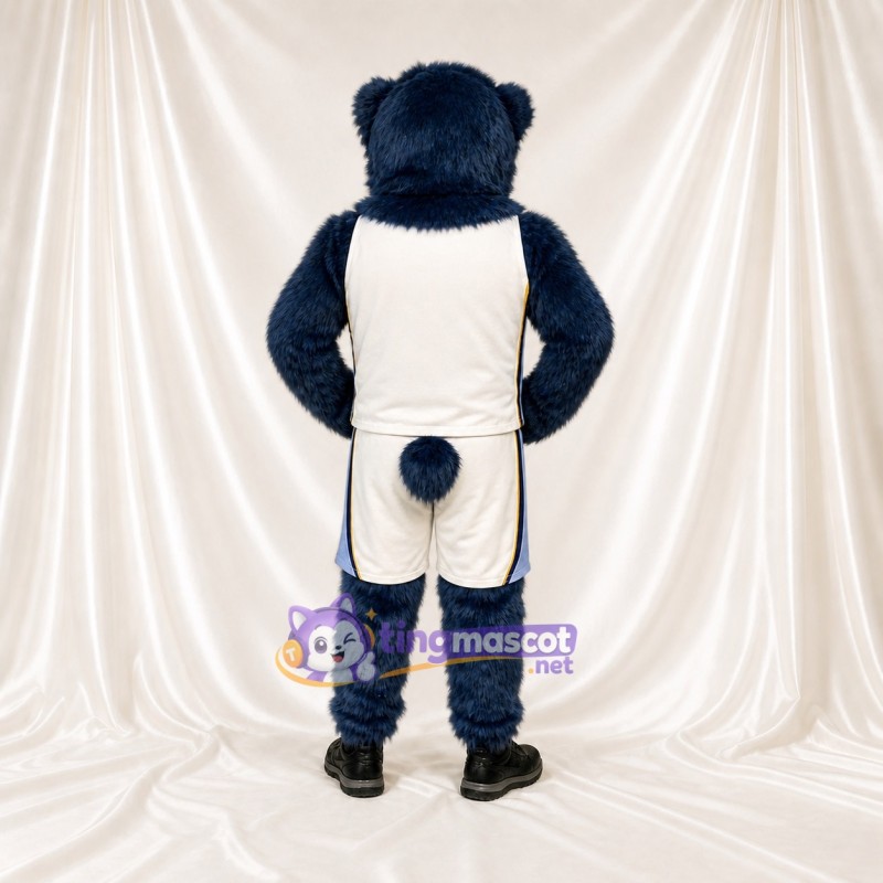 Navy Bear Athlete Mascot Costume Full Body for Adults Sports Events