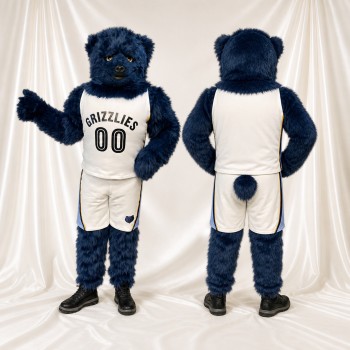 Navy Bear Athlete Mascot Costume Full Body for Adults Sports Events