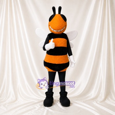 Abeille au visage de dessin animé Costume de mascotte intégral pour adultes Événements scolaires