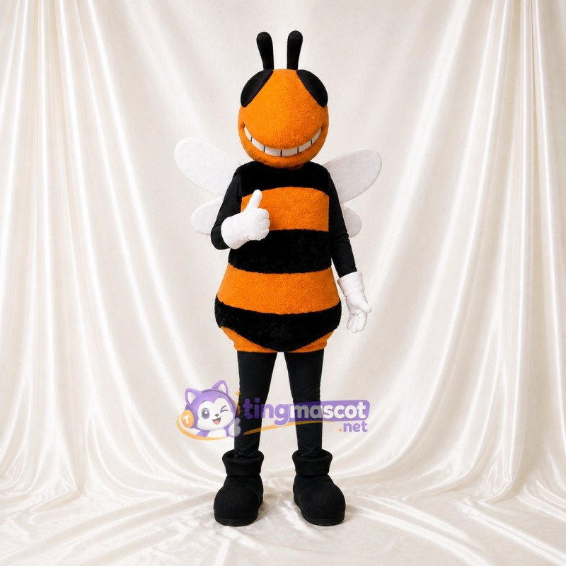 Abeille au visage de dessin animé Costume de mascotte intégral pour adultes Événements scolaires