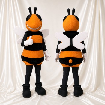 Abeille au visage de dessin animé Costume de mascotte intégral pour adultes Événements scolaires