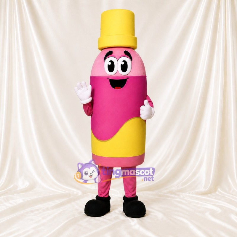 Pink Bottle Mascot Costume Full Body for Adults Trade Shows