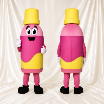 Pink Bottle Mascot Costume Full Body for Adults Trade Shows