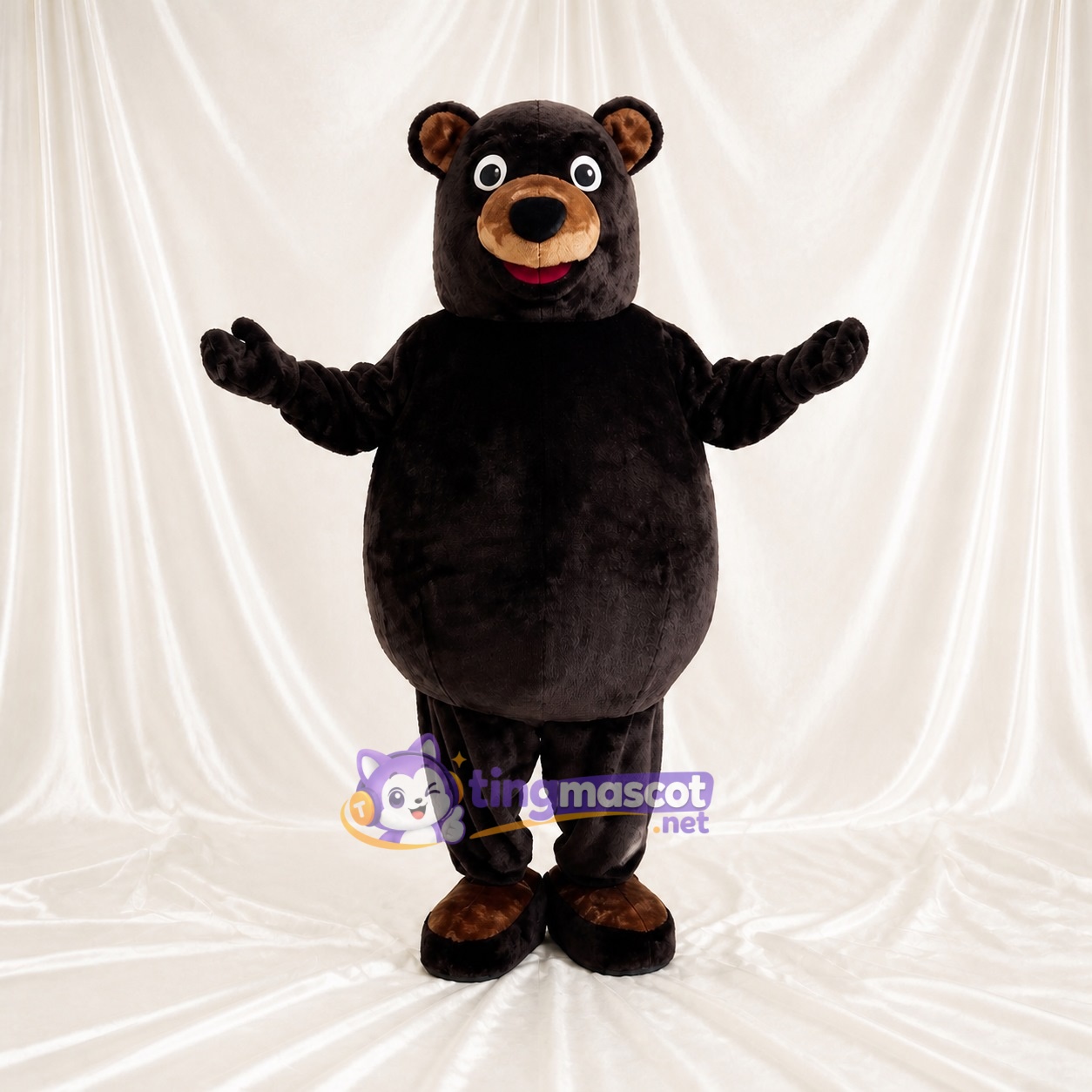 Ours noir et marron Costume de mascotte intégral pour adultes Événements scolaires Ours noir et marron Costume de mascotte intégral pour adultes Événements scolaires
