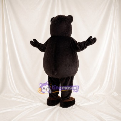 Black and Brown Bear Mascot Costume Full Body for Adults School Events