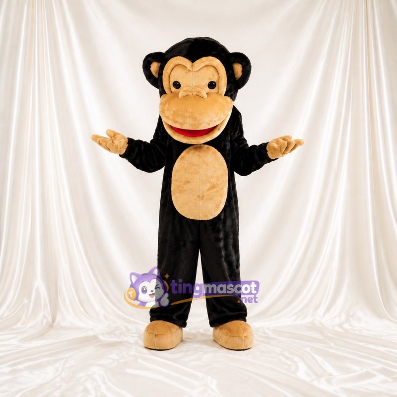 Black Monkey Mascot Costume Full Body for Adults School Events