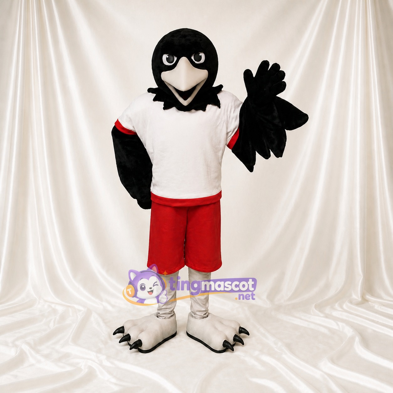 Aigle Athlète Noir Costume de mascotte intégral pour adultes Événements sportifs